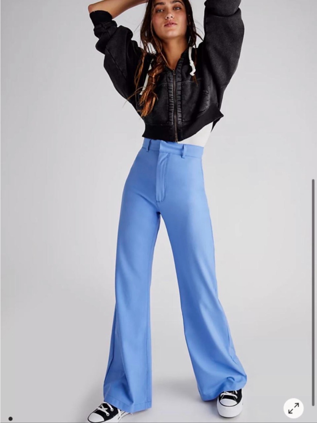 Free People High-Waist Wide Leg Pants In Sky Blue